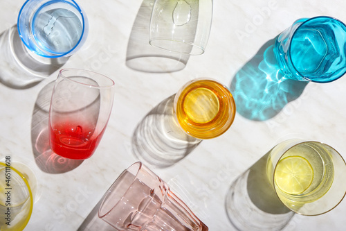 Beautiful glasses on light ...