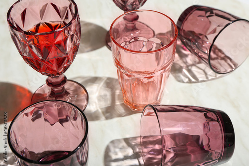 Beautiful empty glasses on ...