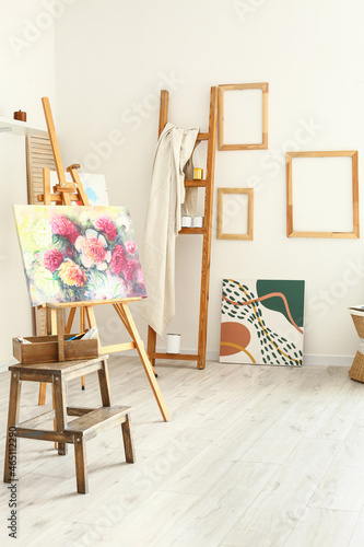 Interior of modern artist's...