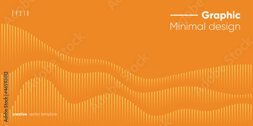Minimal geometric banner with gradient lines. Vector presentation template..