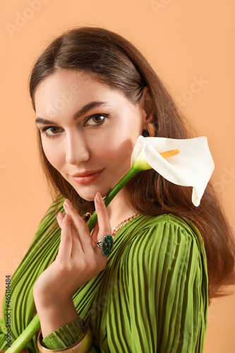 Beautiful young woman with ...