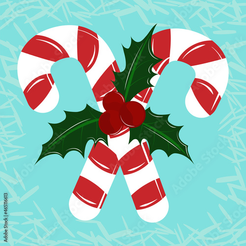 christmas canes with mistletoe