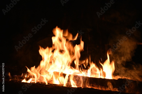 fire in the fireplace