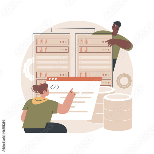 Big data job abstract concept vector illustration. Database developers, careers in big data, talented information technology, most rewarding work, greatest working skills abstract metaphor.