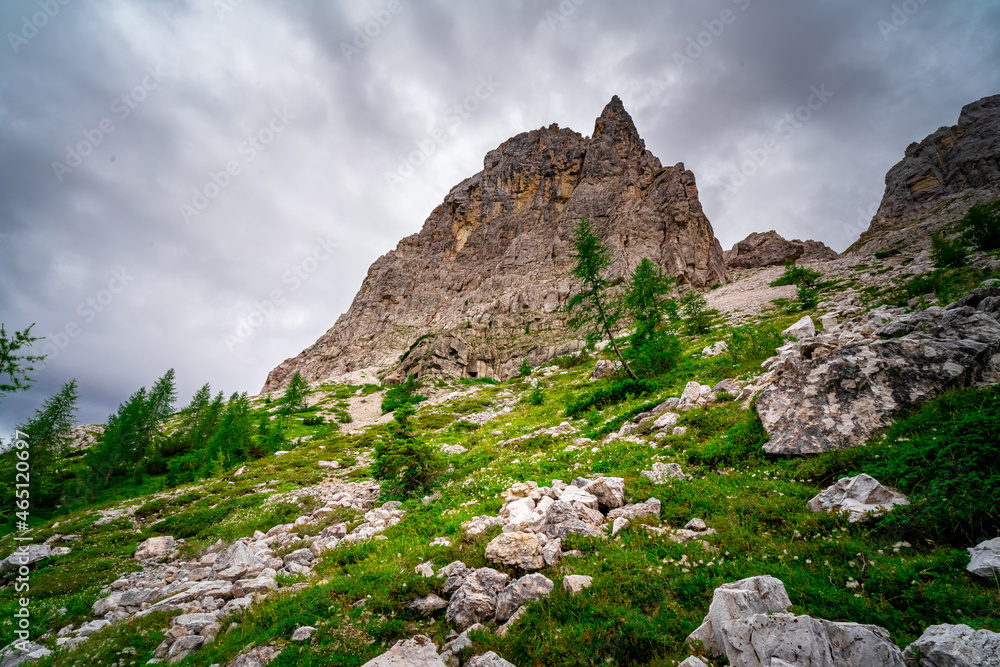 Hiking to the Rotwand Meadows in  South Tyrol.