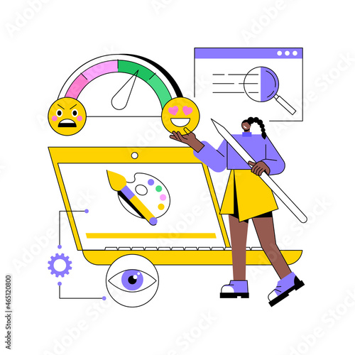 Emotional design abstract concept vector illustration. Interaction design, user positive experience, design of client emotions, product engagement, emotional marketing, UX abstract metaphor.