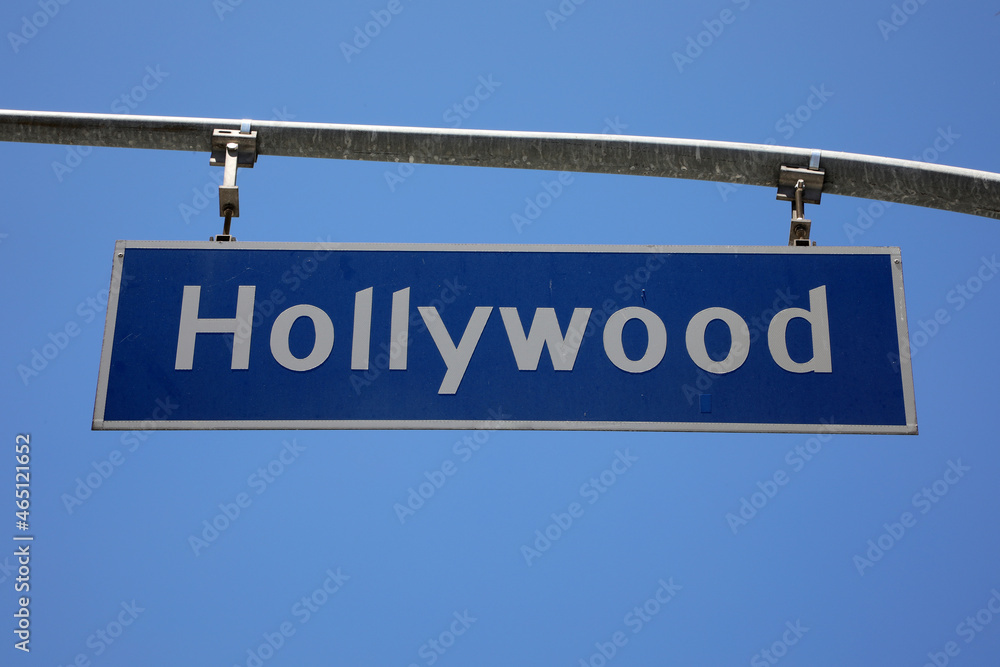 Obraz premium Straßenschild / Ortsschild - Hollywood