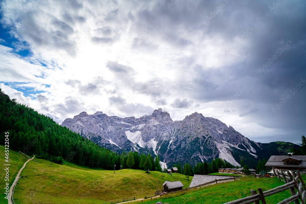 Hiking to the Rotwand Meadows in  South Tyrol.