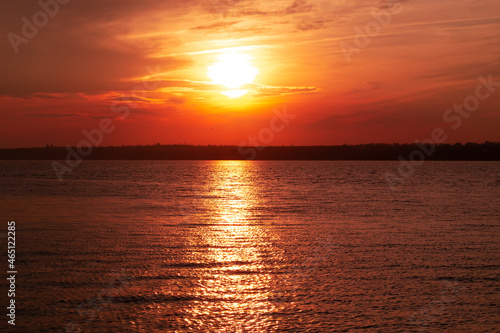 Senset time on the sea. Beautiful time on the sea.