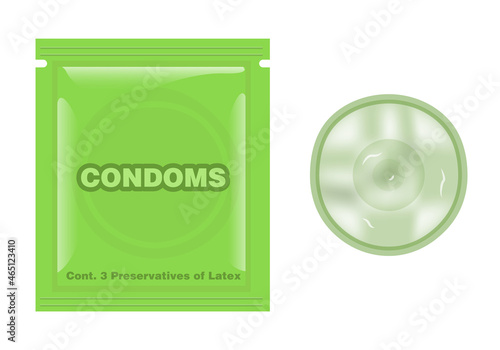 Concept package of condoms protection vector illustration