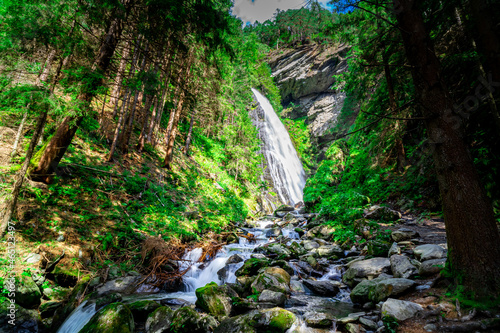 Pojer Waterfall in Valle Aurina in South Tyrol