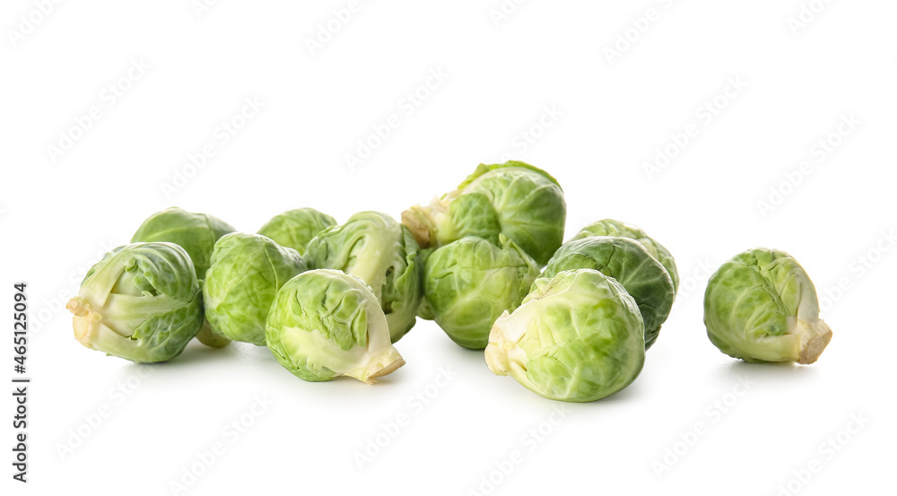 Fresh Brussels cabbage on white background Fresh Brussels cabbage on white background