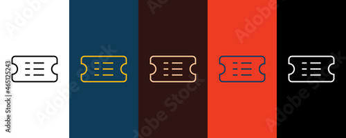 Ticket outline icon illustration isolated vector sign symbol