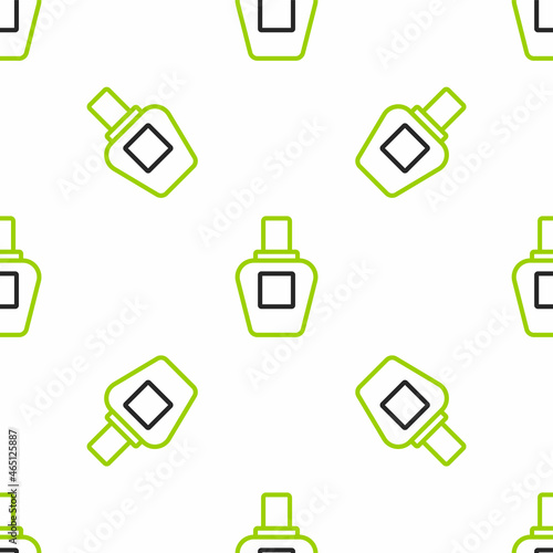 Line Perfume icon isolated seamless pattern on white background. Vector