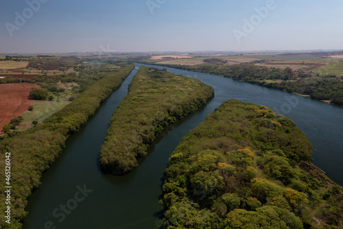 aerial view of the Tiete River channel photo