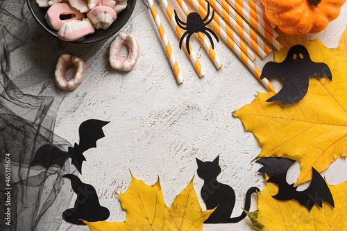 Frame made of Halloween dec...