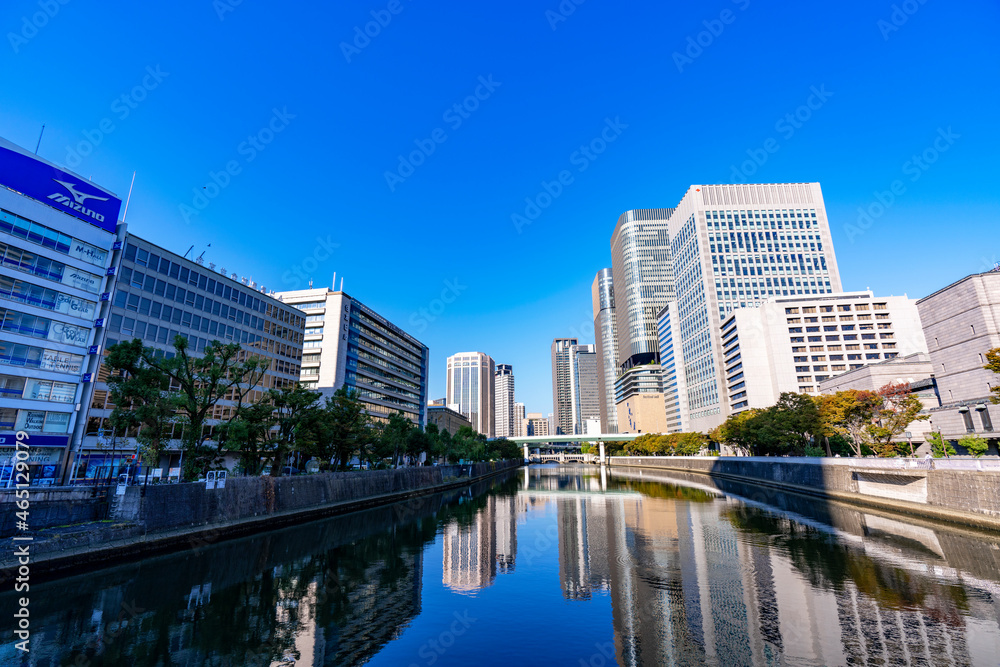 [大阪府]淀屋橋エリアのビジネス街の風景