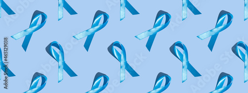 Concept for world diabetes day 14 november. Symbolic color bow to raise awareness on the day of diabetes on a light background. Seamless pattern. Banner