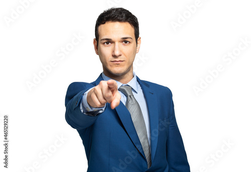 Fotografie Handsome businessman pointing his finger at you