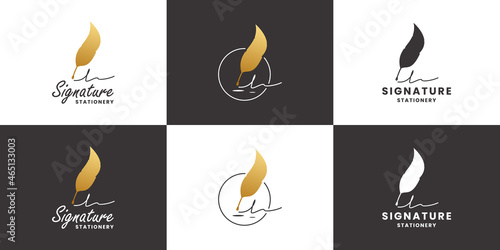 set of signature logo design vector