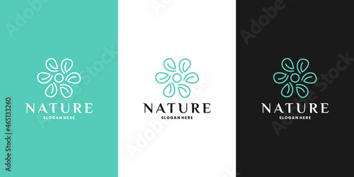 feminine nature logo design for salon, yoga and branding