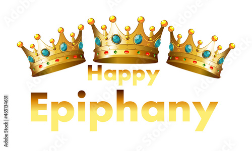 Epiphanie crown for baptism, vector art illustration.
