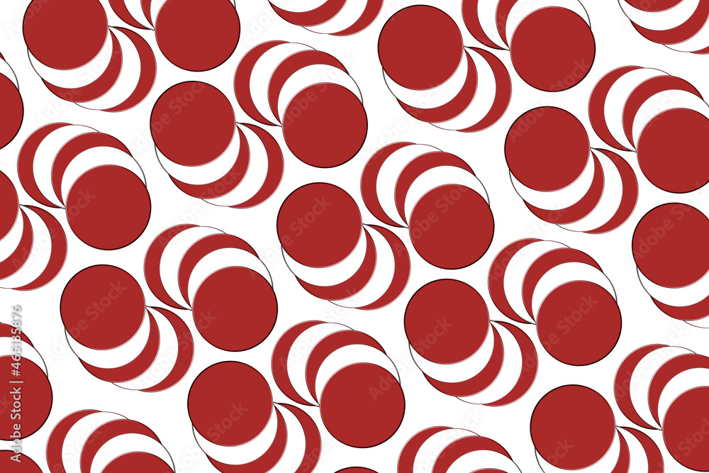 Fototapeta premium Funky modern green red white circle candy cane backdrop graphic design illustration background