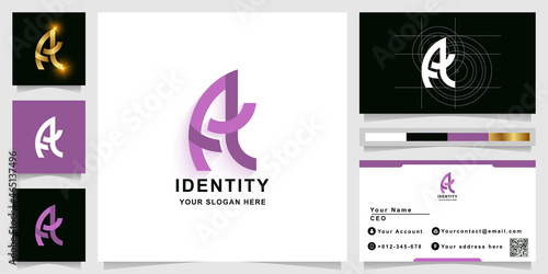 Letter A or ft monogram logo template with business card design