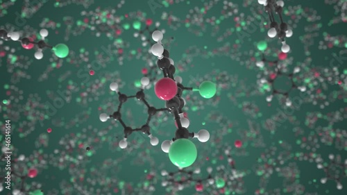 Phenacyl bromide molecule, isolated molecular model. Looping 3D animation or motion background photo