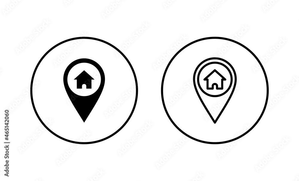 address icons set. home location sign and symbol. pinpoint address icons set. home location sign and symbol. pinpoint
