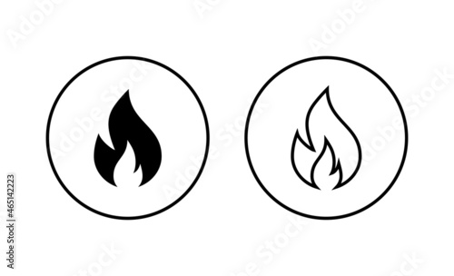 Fire icons set. fire sign and symbol