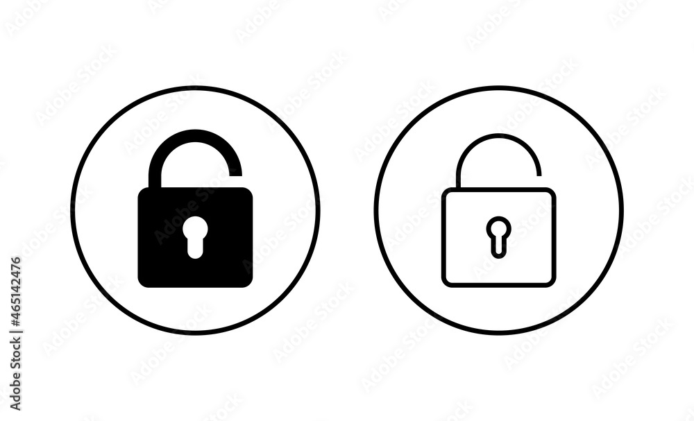 Unlock icons set. Unlock sign and symbol. unlocked padlock icon Unlock icons set. Unlock sign and symbol. unlocked padlock icon