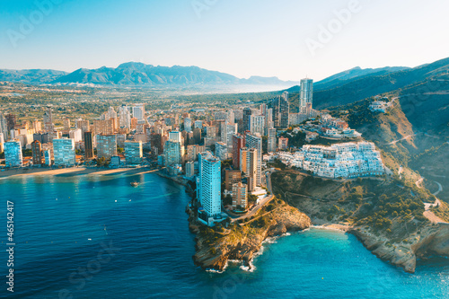 Aerial view of Benidorm city in Spain, Alicante