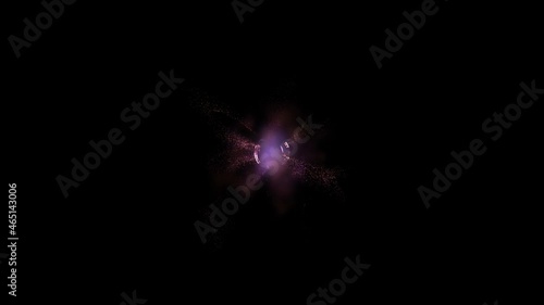 Looping animation of an elementary particle of standard model. Nucleus of an atom spinning with violent waves of energy. Quantum physics illustration