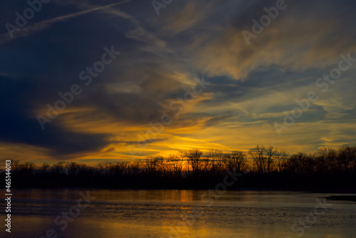 sunset over lake