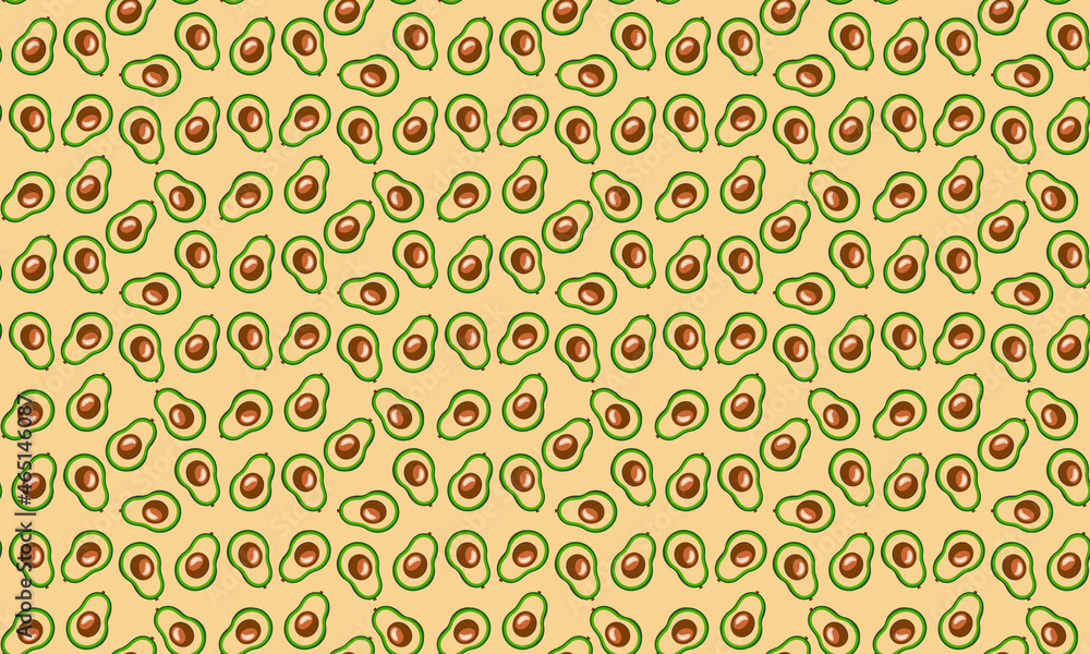 ripe green Avocado pattern, print design