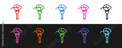 Set line Vegan food diet icon isolated Set line background. Organic, bio, eco symbol. Vegan, no meat, lactose free, healthy, fresh and nonviolent food. Vector