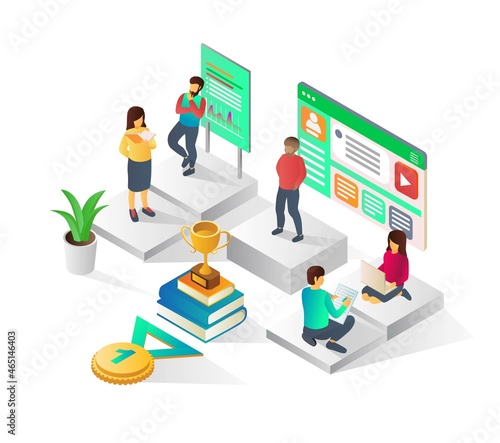 The teacher is testing the students ability online course