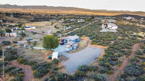 Aerial countryside farm land