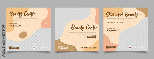 Beauty Center Makeup Social media post Banner Square Flyer Template Design