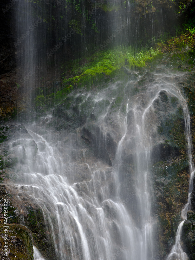 Treasure falls with moss covered rocks in Colorado Treasure falls with moss covered rocks in Colorado