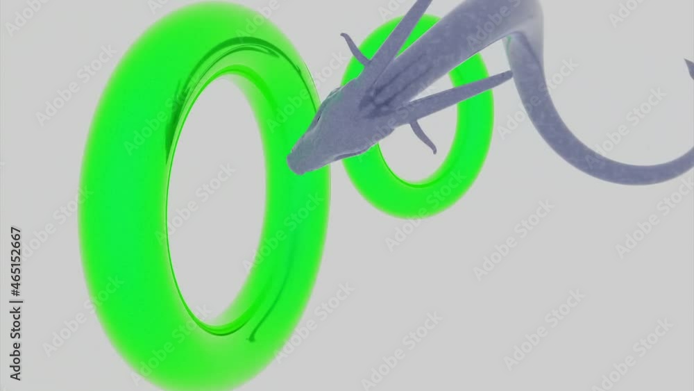 Vidéo Stock Magical fairytale asian dragon flying through rings ...