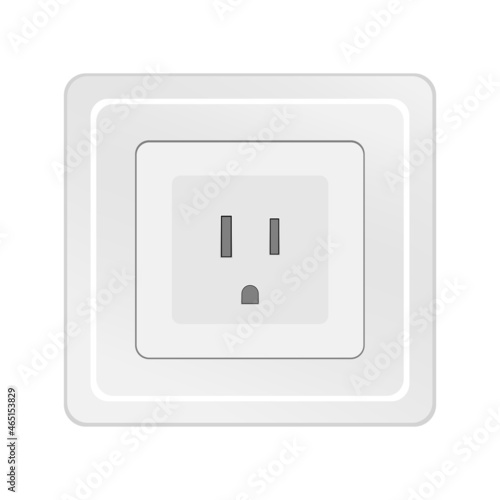Realistic socket for usb. Technology background. Electrical symbol. Isolated element. Vector illustration. Stock image. 