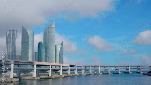 Time Labs view of Gwangandaegyo Bridge in Gwangalli, Busan, Korea. photo