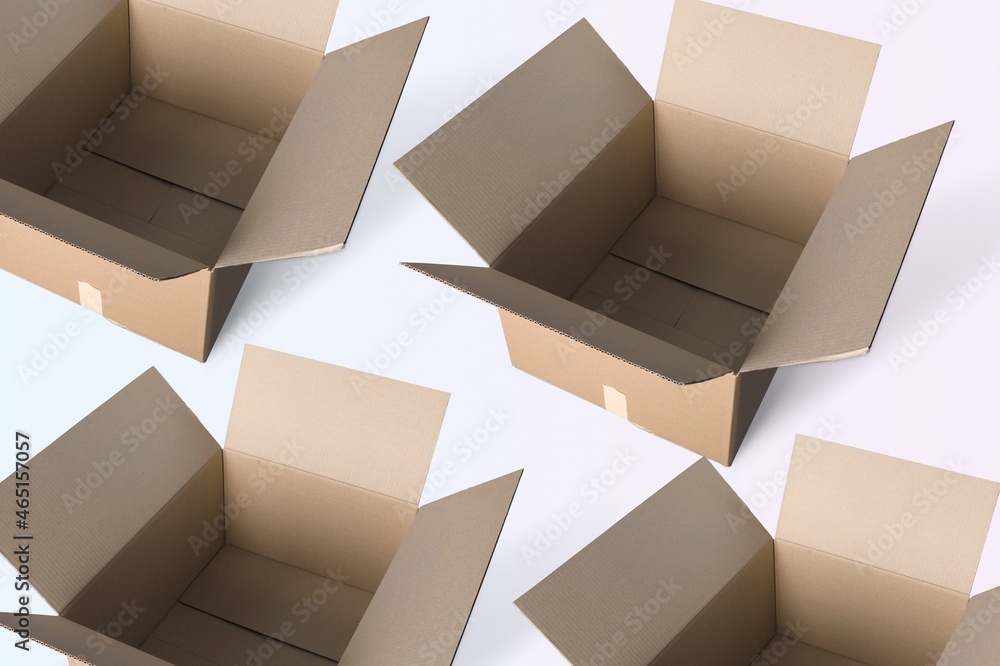 Lot of brown cardboard boxes set Lot of brown cardboard boxes set