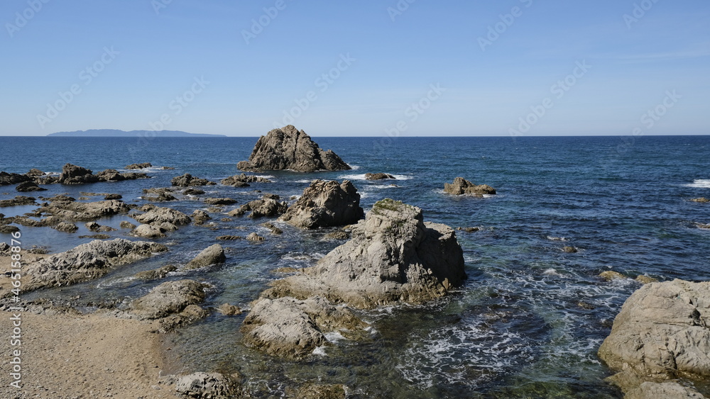 beautiful rocky seashore, Sasagawanagare
