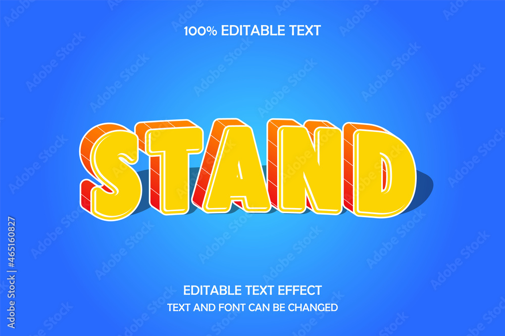 stand 3 dimension editable text effect modern shadow style