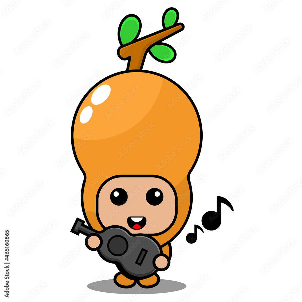 cute tamarind spice mascot costume character vector illustration playing guitar cute tamarind spice mascot costume character vector illustration playing guitar