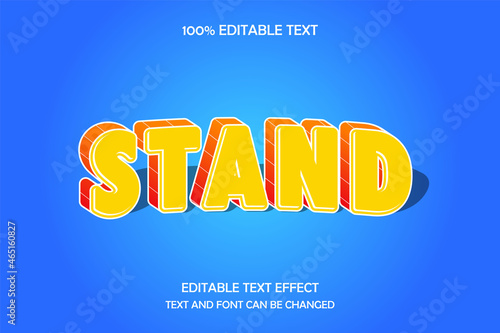 stand 3 dimension editable text effect modern shadow style