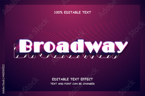 broadway 3 dimension editable text effect modern shadow futuristic style